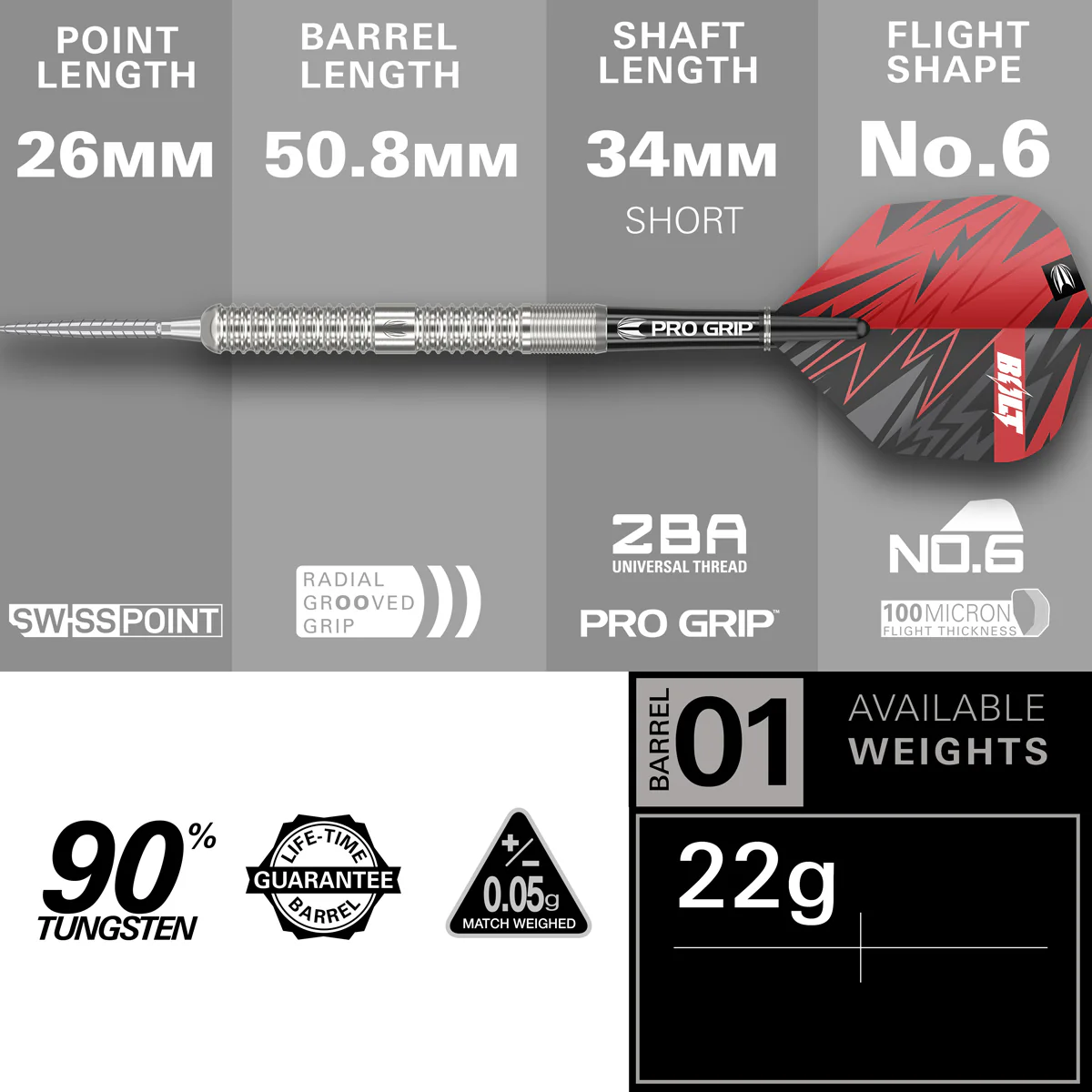 Target Sebastian Bialecki 90% Tungsten 22g Darts Set - Image 2