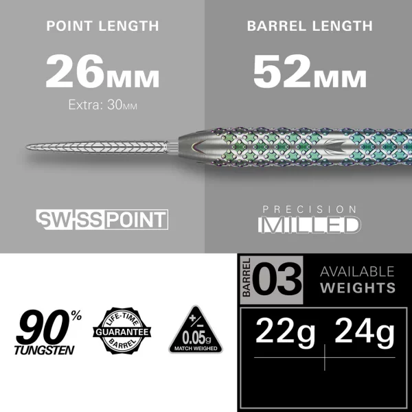 Target Rove 03 90% Tungsten SP 24g Darts Set - Image 4