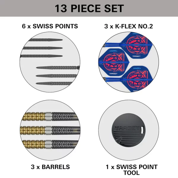 Target Raymond van Barneveld GEN 6 95% Tungsten SP 23g Darts Set - Image 3
