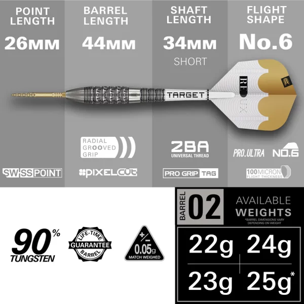 Target Redux 02 90% Tungsten SP 22g Darts Set - Image 4