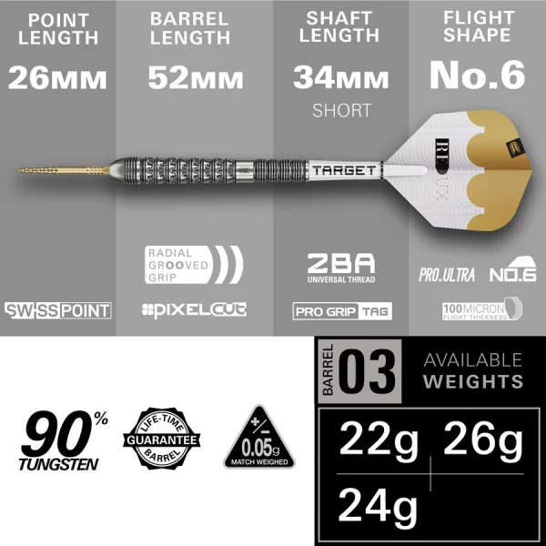 Target Redux 03 90% Tungsten SP 22g Darts Set - Image 4