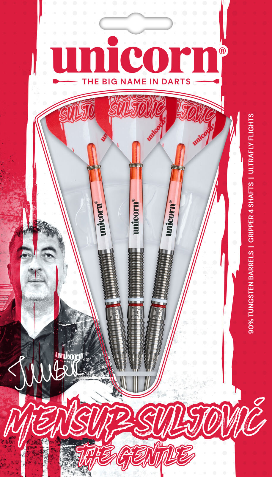 Unicorn Contender Mensur Suljovic 95% Tungsten 23g Darts Set - Image 3