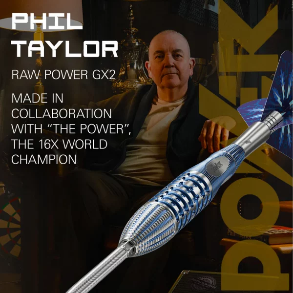 Target Phil Taylor Power Gx2 95% Tungsten SP 24g Darts Set - Image 3