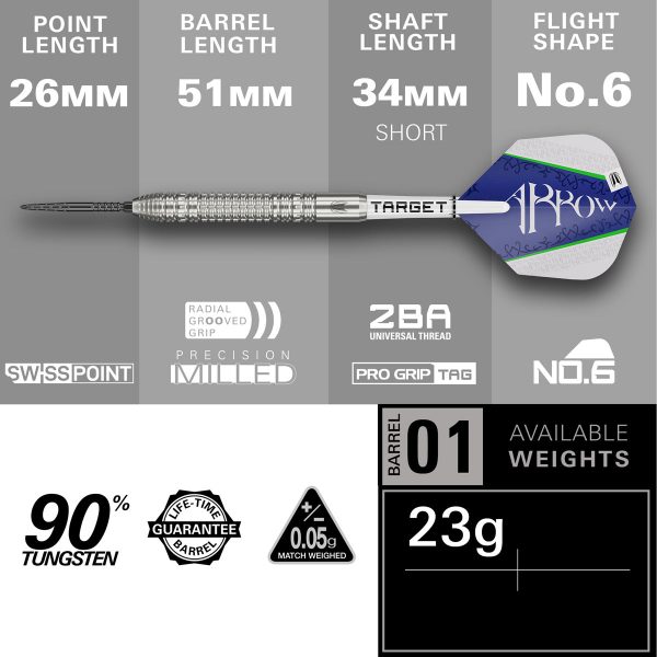 Target Shane McGuirk World Champion 90% Tungsten SP 23g Darts Set - Image 4