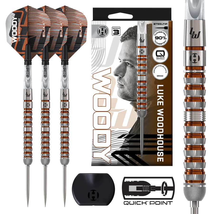 Harrows Luke Woodhouse Series 3 90% Tungsten QP Steel Tip Darts 23g