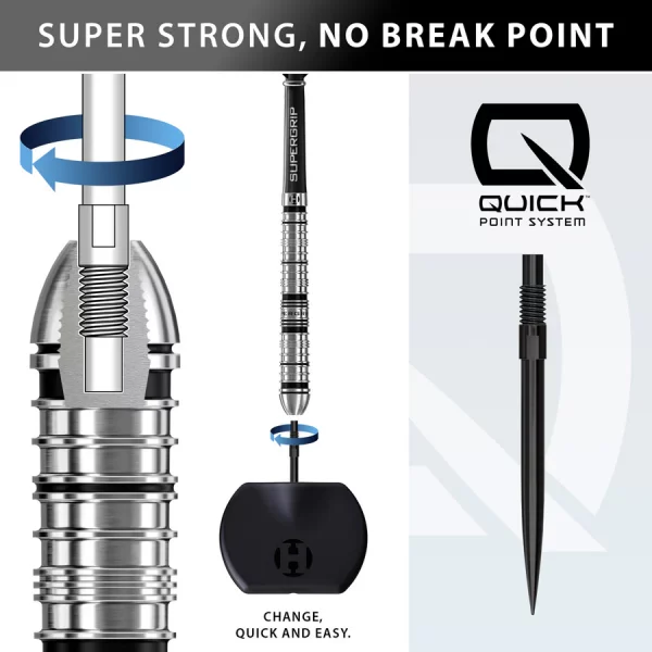 Harrows Supergrip Tapered 90% Tungsten QP Steel Tip Darts 22g - Image 3