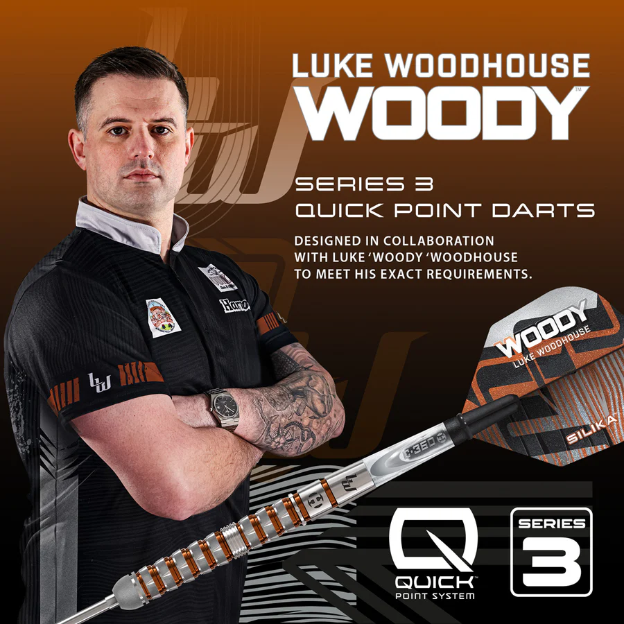 Harrows Luke Woodhouse Series 3 90% Tungsten QP Steel Tip Darts 23g - Image 5