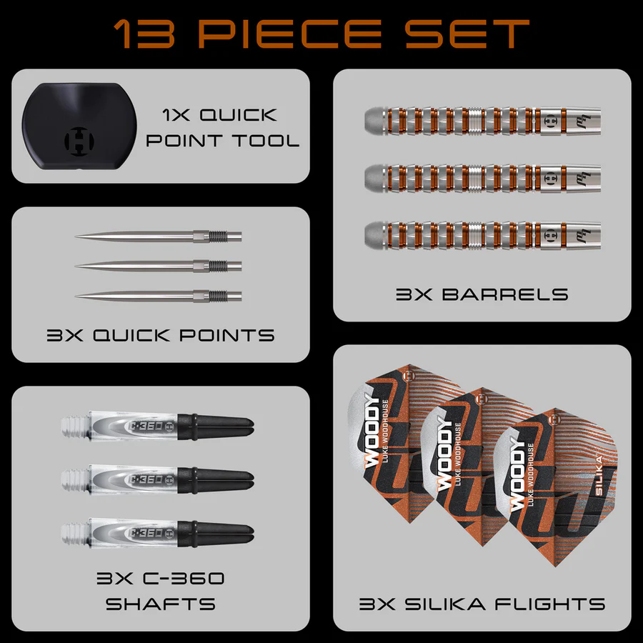 Harrows Luke Woodhouse Series 3 90% Tungsten QP Steel Tip Darts 23g - Image 7