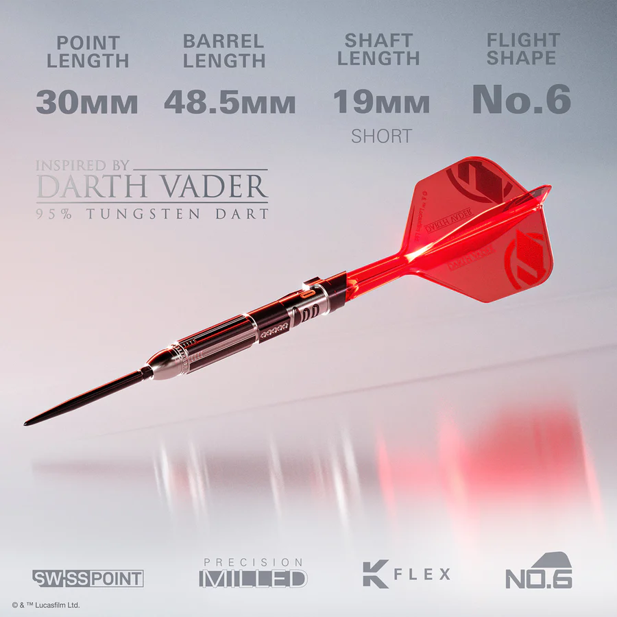 STAR WARS™ | TARGET Darth Vader "Sith Lord" Lightsaber First Edition 95% Tungsten 24g Steel Tip Darts - Image 3
