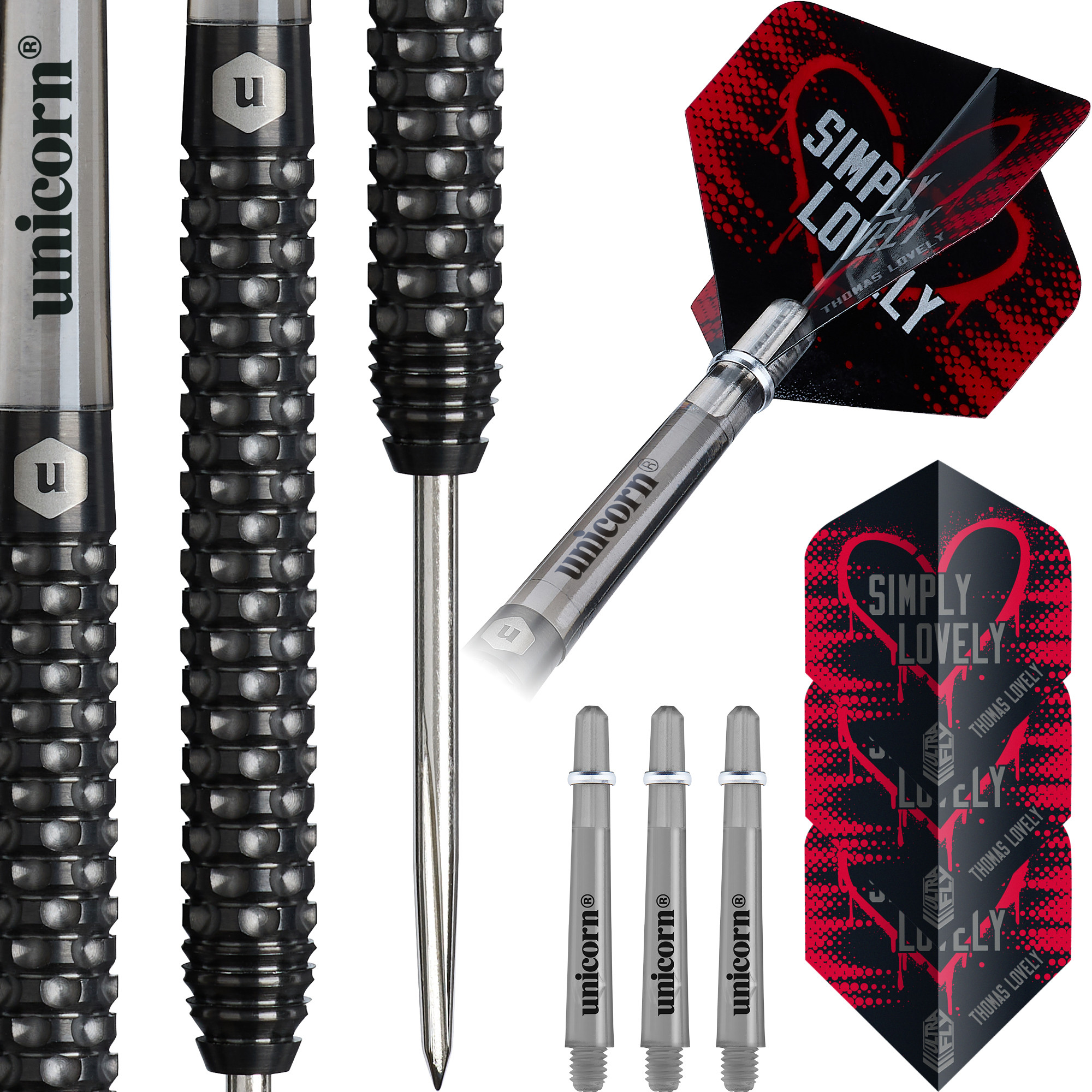 Unicorn Thomas Lovely Steel Tip 90% Tungsten 23g Darts Set