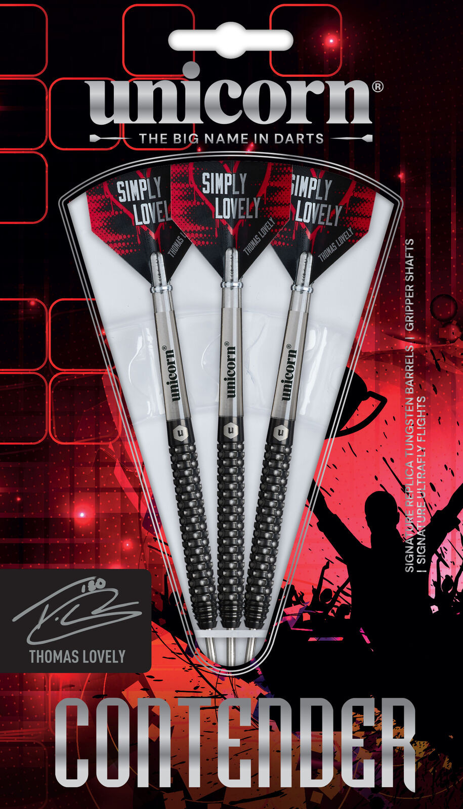 Unicorn Thomas Lovely Steel Tip 90% Tungsten 23g Darts Set - Image 5