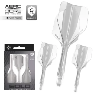 Harrows Solo No6 Integrated Flights & Shafts Clear Short