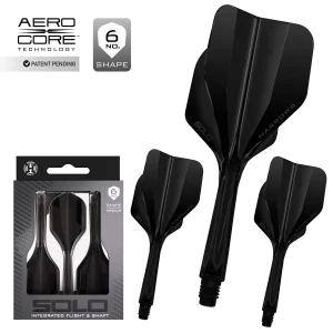 Harrows Solo No6 Integrated Flights & Shafts Black Short