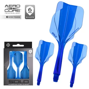 Harrows Solo No6 Integrated Flights & Shafts Blue Short
