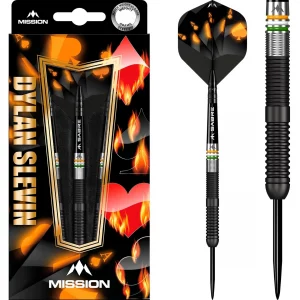 Mission Dylan Slevin Steel Tip 90% Black Titanium Oceans 21g Darts Set