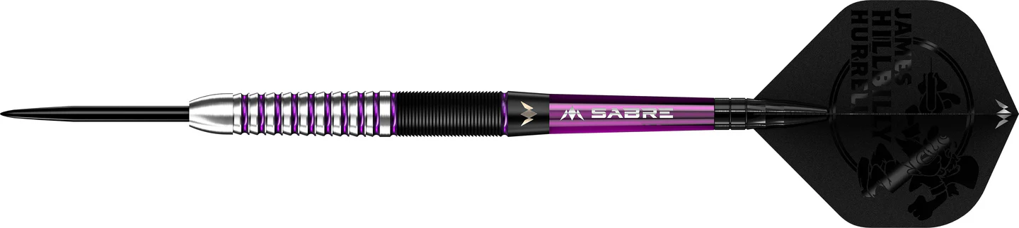 Mission James Hurrell Steel Tip Hillbilly Black & Purple 90% Tungsten 26g Darts Set - Image 2