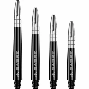 Mission Sabre Shafts Polycarbonate Dart Stems Black Silver Top Medium