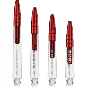 Mission Sabre Shafts Polycarbonate Dart Stems Clear Red Top Short