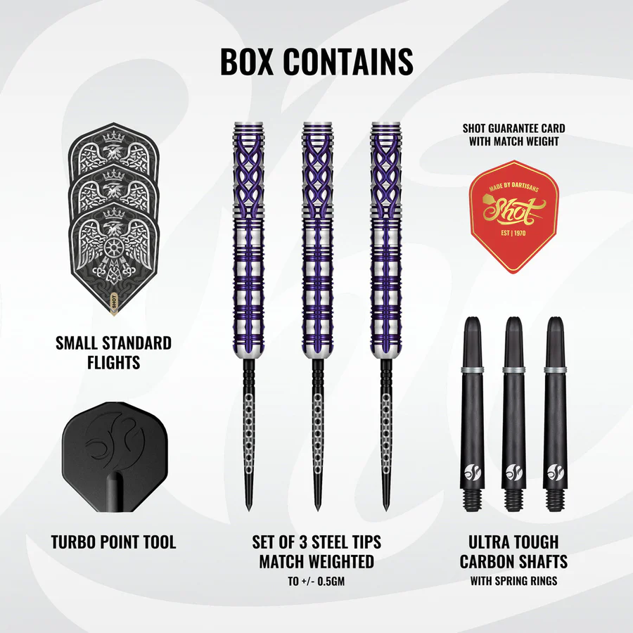 Shot Goths Visara Turbo Point 90% Tungsten Steel Tip 23g Darts Set - Image 3