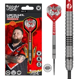 Shot Michael Smith Series II Turbo Point 90% Tungsten Steel Tip 25g Darts Set