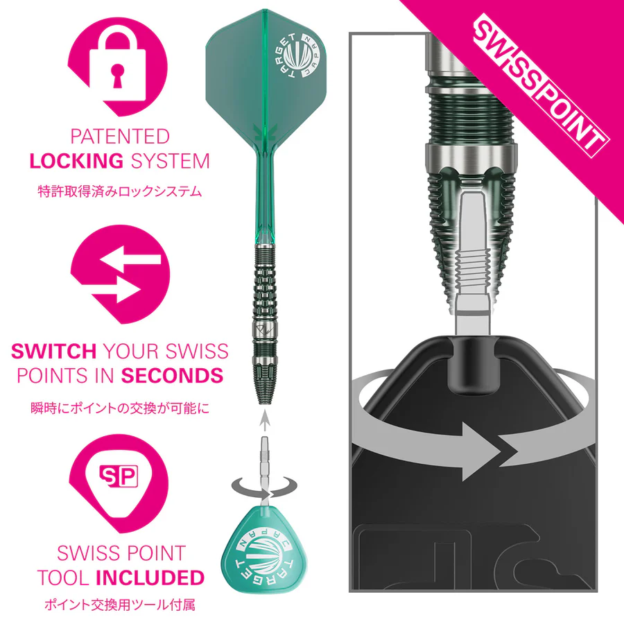 Target Japan Prime Series Tan Phuay Wei PW G3 Swiss Point 90% Tungsten 23g Steel Tip Darts - Image 6