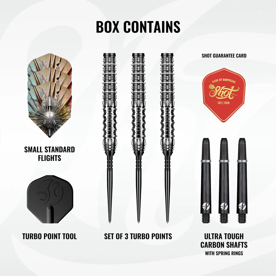 Shot Gnarly Shredda Turbo Point 90% Tungsten Steel Tip 24g Darts Set - Image 4