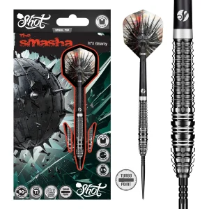 Shot Gnarly Smasha Turbo Point 90% Tungsten Steel Tip 24g Darts Set