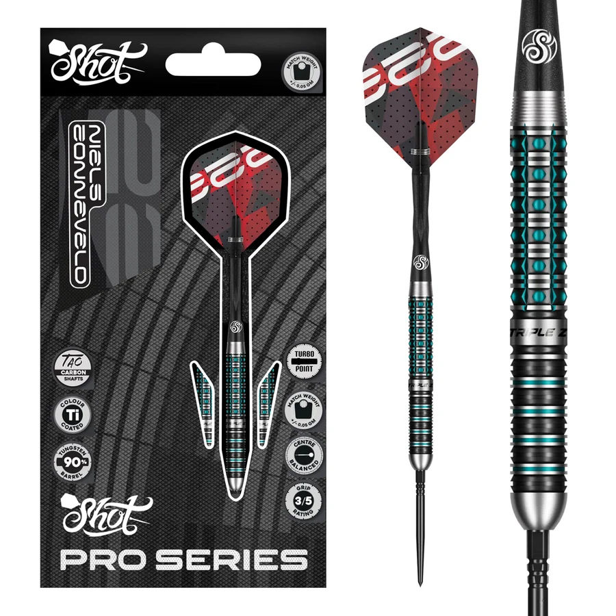 Shot Niels Zonneveld Turbo Point 90% Tungsten Steel Tip 23g Darts Set