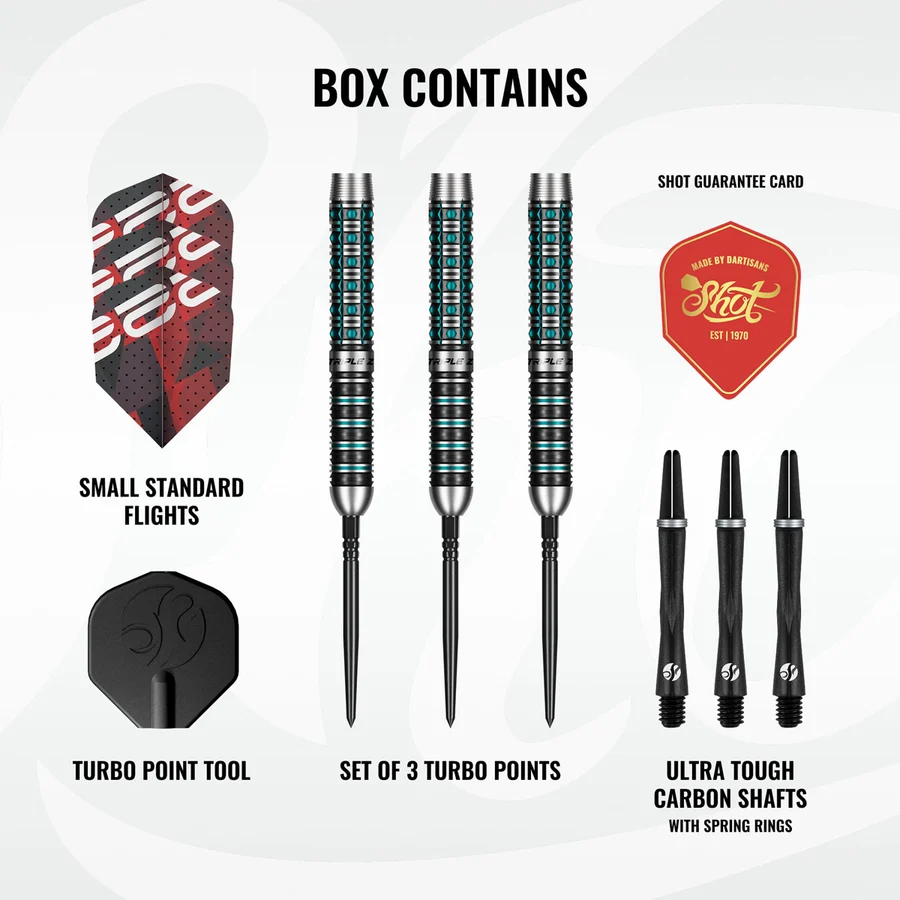 Shot Niels Zonneveld Turbo Point 90% Tungsten Steel Tip 23g Darts Set - Image 4