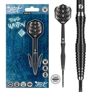 Shot Tribal Weapon 4 Series Turbo Point 90% Tungsten Steel Tip 26g Darts Set
