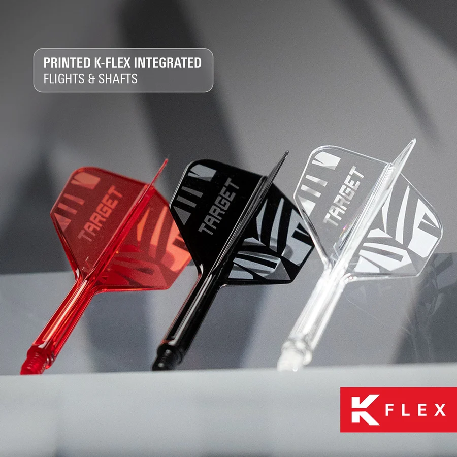 Target Printed Red K-Flex Integrated Flights & Shafts No6 Intermediate - Image 2