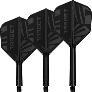 Target Printed Black K-Flex Integrated Flights & Shafts No6 Intermediate