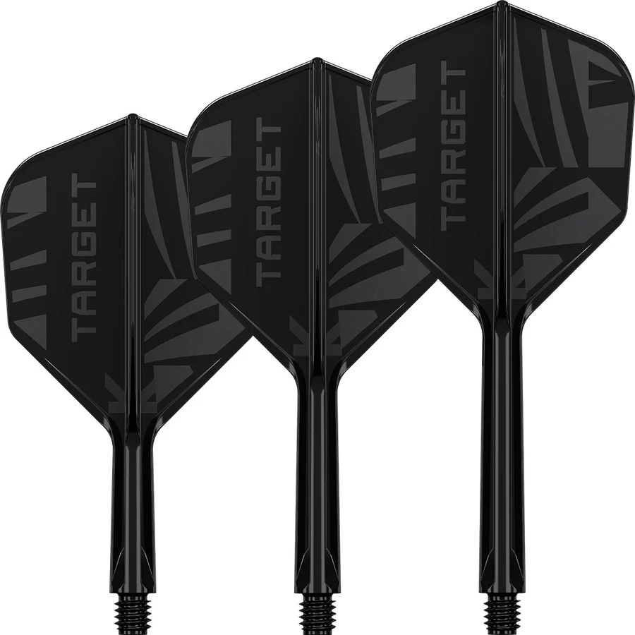 Target Printed Black K-Flex Integrated Flights & Shafts No6 Intermediate