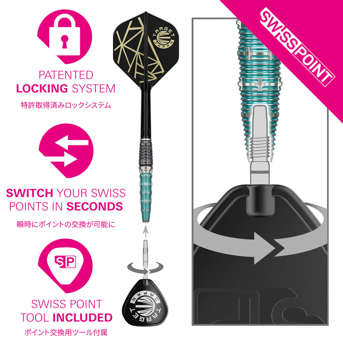 Target Japan The Miracle Rising Sun Limited Edition Champions Set Swiss Point 23g Darts - Image 5