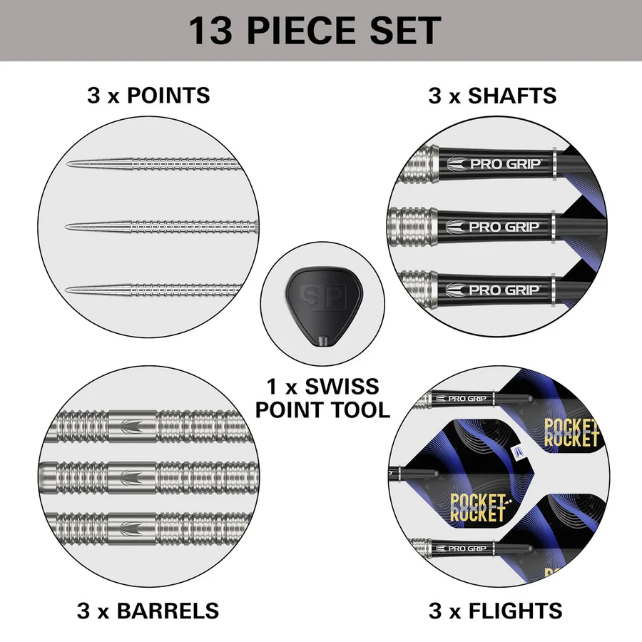 Target Justin Hood G1 Swiss Point 90% Tungsten Steel Tip 23g Darts - Image 6