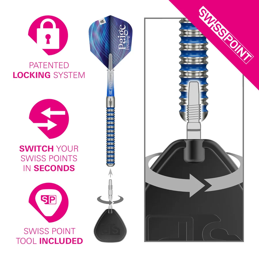 Target Paige Pauling G1 Swiss Point 90% Tungsten Steel Tip 22g Darts - Image 5