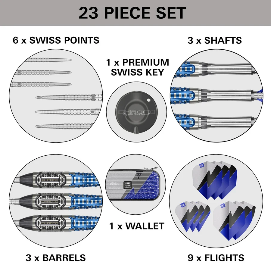 Target Phil Taylor Power Chrono Swiss Point 95% Tungsten Steel Tip 26g Darts - Image 5