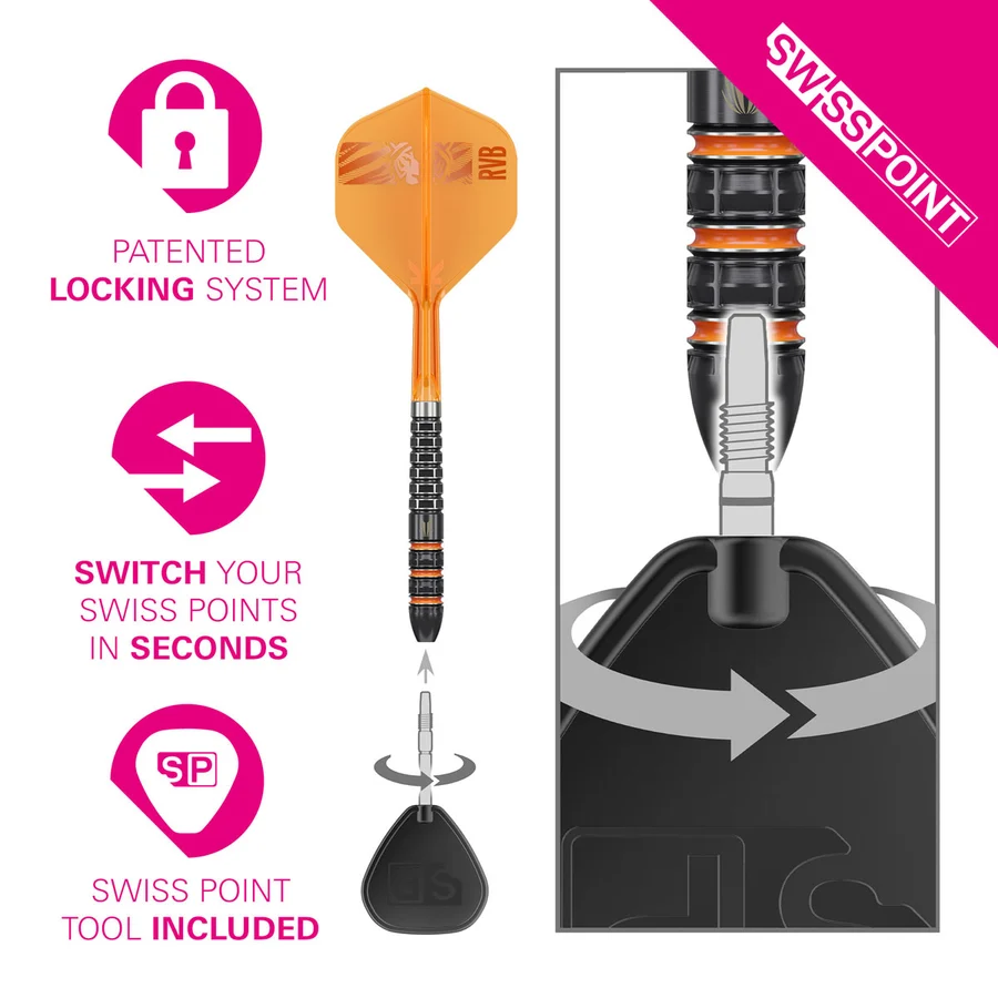 Target Raymond van Barneveld RVB 95K Swiss Point 95% Tungsten Steel Tip 25g Darts - Image 5