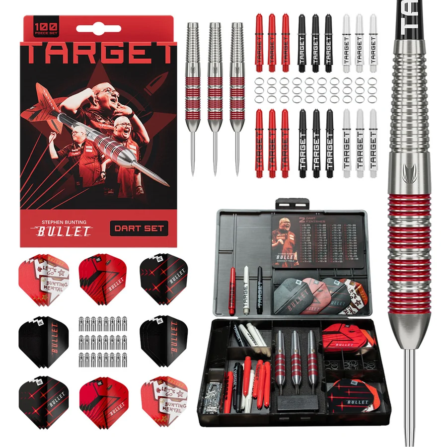 Target Stephen Bunting 100 Piece Brass 22g Darts Set