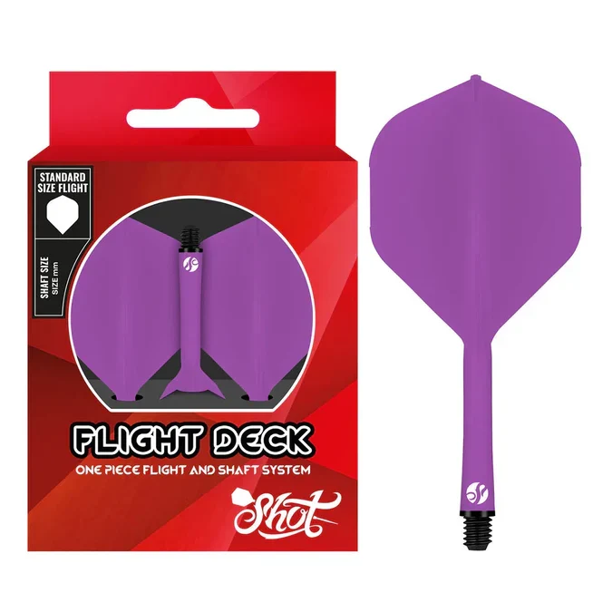 Shot Flight Deck Purple One Piece Dart Flight and Shaft System Medium