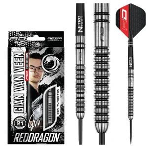 Red Dragon Gian Van Veen 90% Tungsten Steel Tip 21g Darts Set