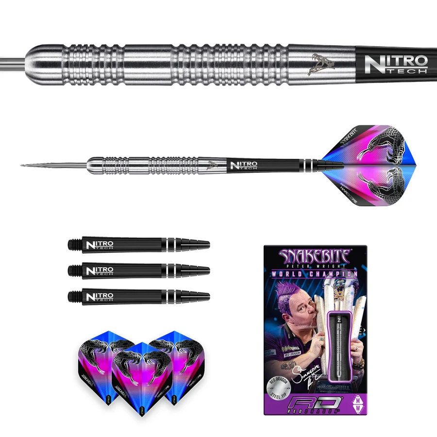 Red Dragon Peter Wright Euro 11 90% Tungsten Steel Tip 20g Darts Set - Image 4