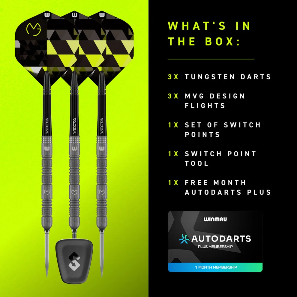 Winmau Michael van Gerwen MvG TS Switch Point 90% Tungsten Steel Tip 23g Darts - Image 7