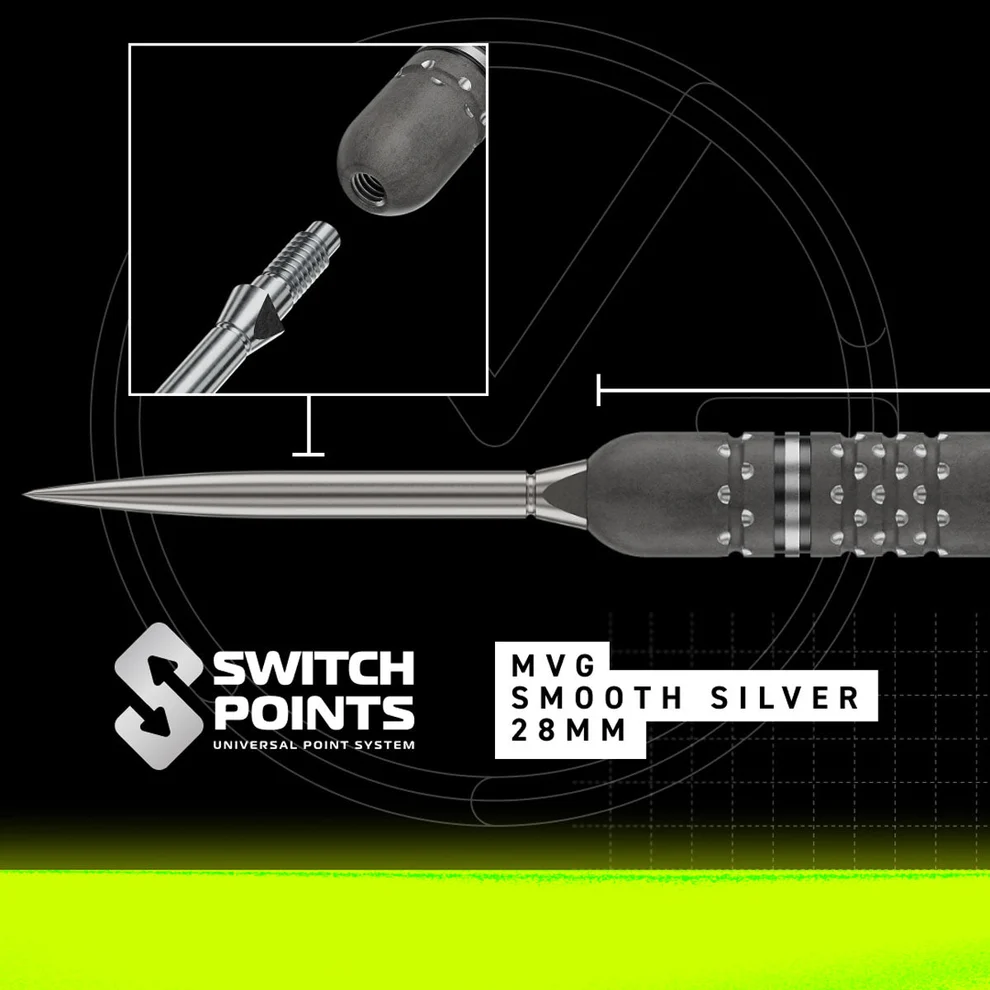 Winmau Michael van Gerwen MvG TS-PRO Switch Point 90% Tungsten Steel Tip 25g Darts - Image 3