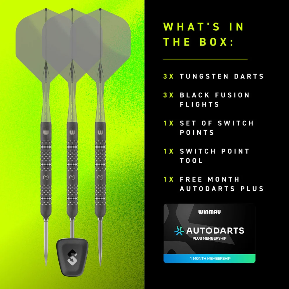 Winmau Michael van Gerwen MvG TS-PRO Switch Point 90% Tungsten Steel Tip 25g Darts - Image 6