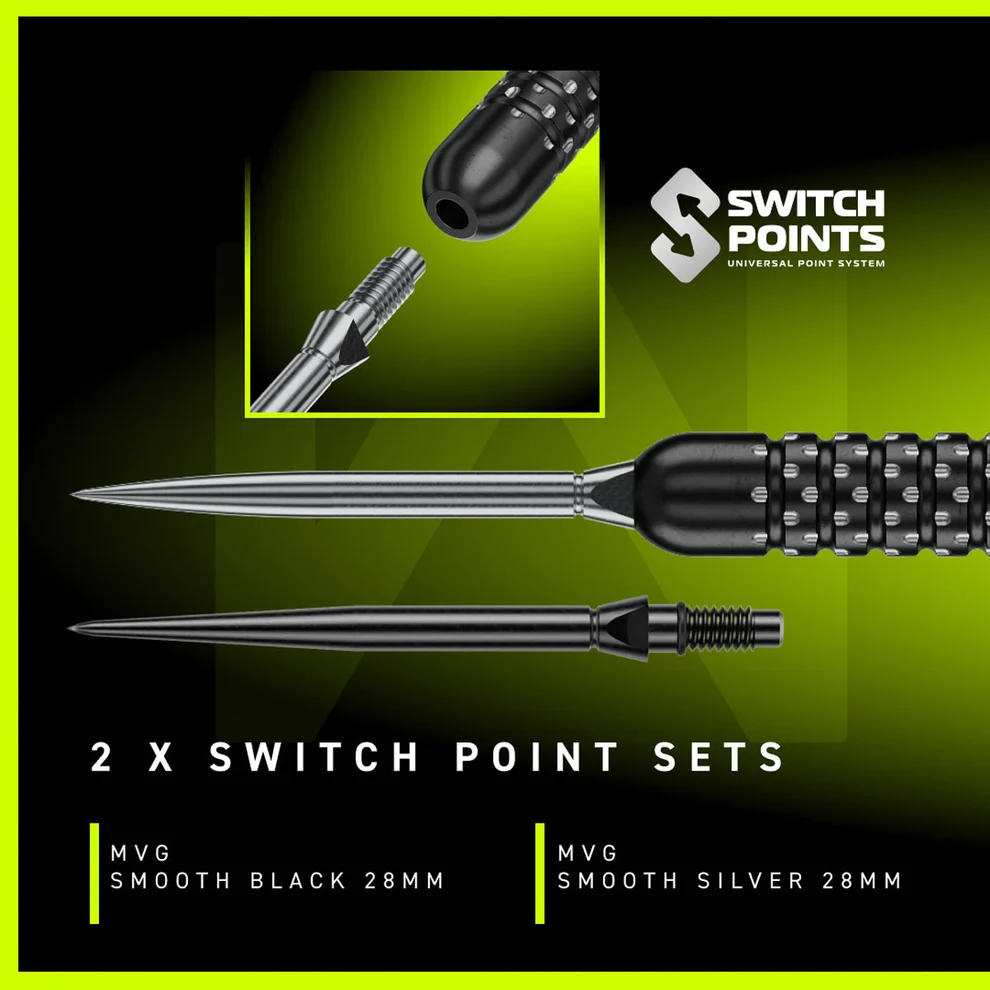 Winmau Michael van Gerwen MvG W-Max Switch Point 90% Tungsten Steel Tip 22g Darts - Image 3