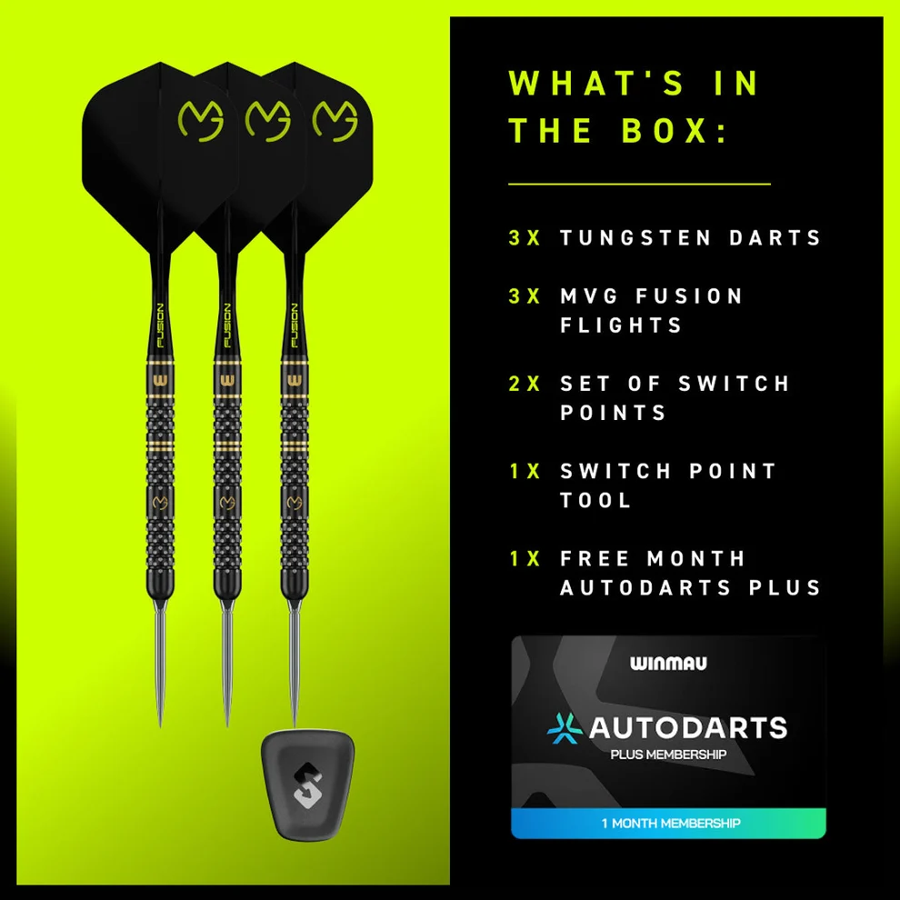 Winmau Michael van Gerwen MvG W-Max Switch Point 90% Tungsten Steel Tip 22g Darts - Image 7